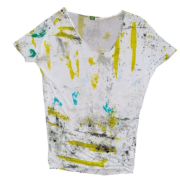 Anthropologie Ett:Twa Splatter Oversized Sheer Tee - Picture 3 of 14